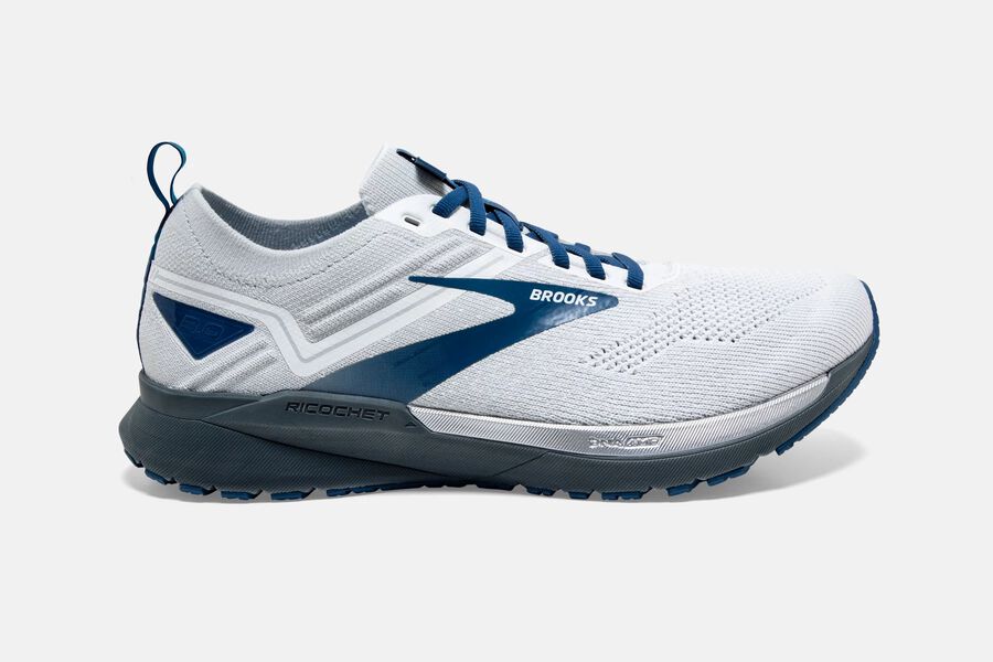 Brooks Ricochet 3 Road Loopschoenen Heren - Wit/Blauw - 127490UCM